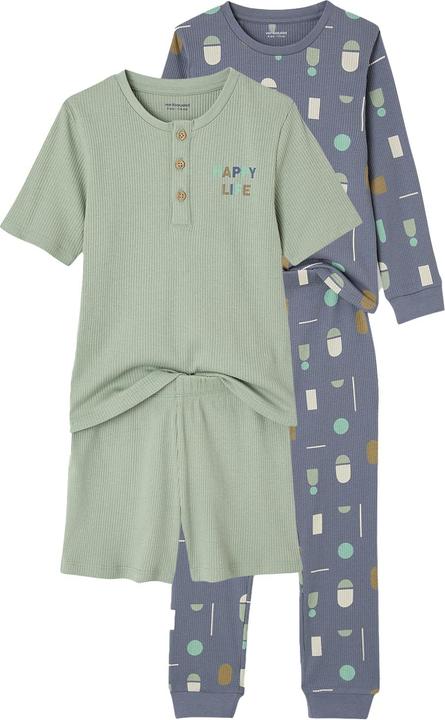 Produktbild Vertbaudet 2er-Set Jungen Schlafanzüge mit HAPPY-Print und Recycling-Baumwolle (110)