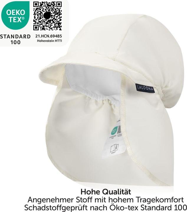 Actual product image La Loona LaLoona baby caps & baby hats Peaked cap with neck protection UPF 80 - Offwhite -