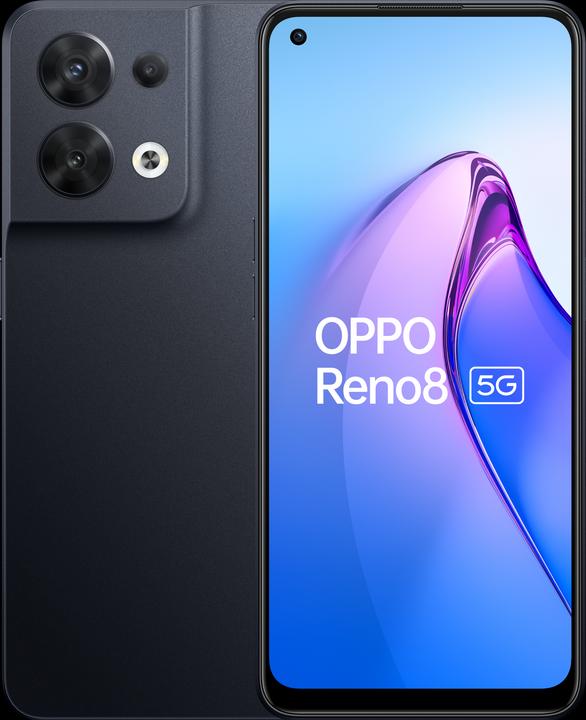 Produktbild OPPO Reno 8 (256 GB, Shimmer Black, 6.43", Dual SIM, 50 Mpx, 5G)