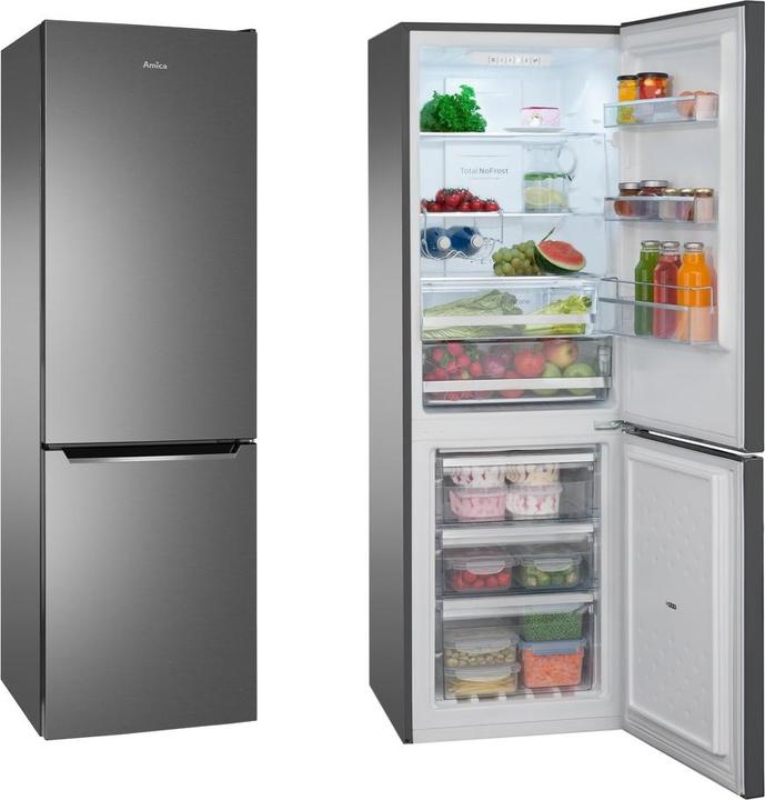 Produktbild Amica Kühlgefrierkombination KGCN 387 110 S BxHxT 54 x 170 x 57.6 cm Kühlteil 161 l Gefrierteil 70 l (231 l)