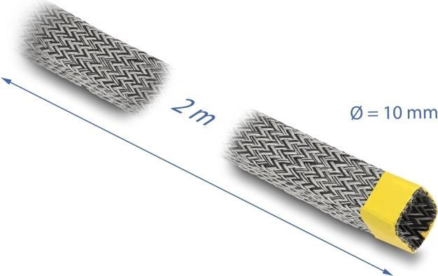 Image du produit Delock Gaine tressée pour blindage EMI extensible 2 m x 10 mm (Gaines pour câbles, 200 cm)