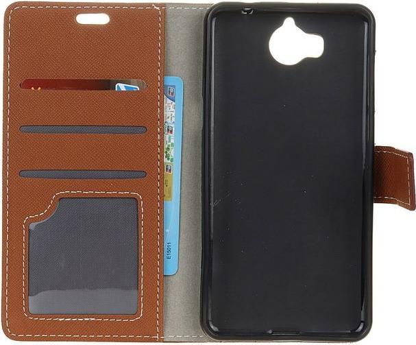 Produktbild MU Classic Leder Hülle mit Kreuzmuster (Huawei Y6 (2017), Huawei Y5 (2017))