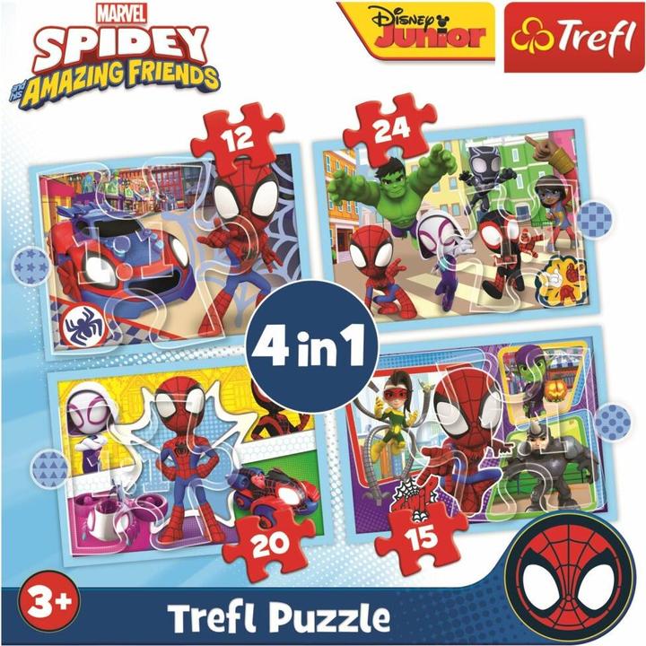 Produktbild Trefl 4 in 1 Puzzle - Marvel Spidey (71 Teile)