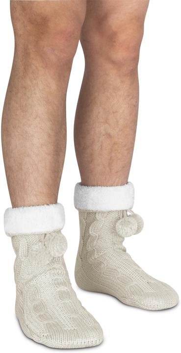 Actual product image Normani Knitted slippers with pom poms and ABS (Single pack, 40 - 44)