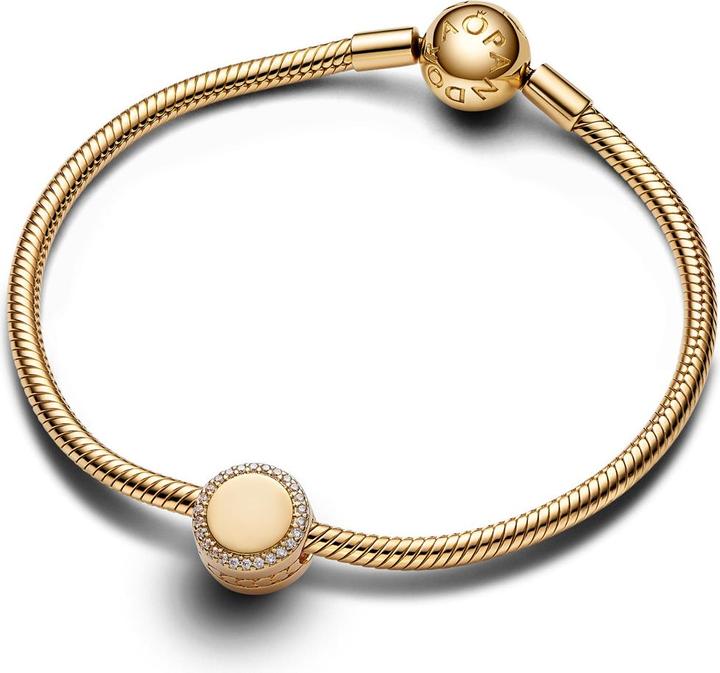 Image du produit Pandora Moments Bouton gravé Charm (Argent massif, Plaqué or)