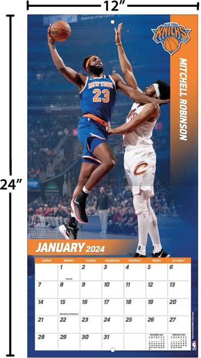 Immagine prodotto NBA - New York Knicks - 30,5 x 30,5 cm Calendario da parete 2024 (Spagnolo, Inglese, Italiano, Francese, Tedesco)