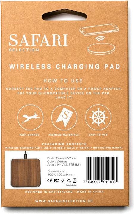 Actual product image Safari Selection Borne de charge Wireless Charger brun clair (10 W)