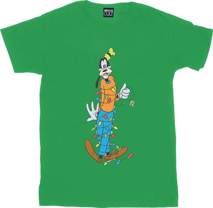 Actual product image Disney Womens/Ladies Goofy Christmas Lights Cotton Boyfriend T-Shirt (XXL)