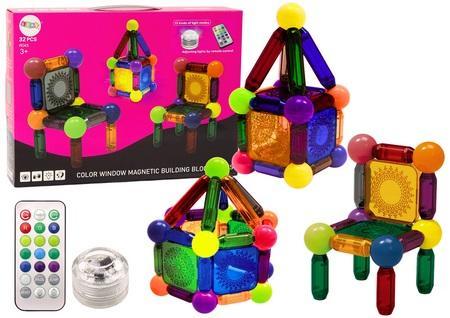 Actual product image Lean Toys Magnetblöcke mit Hintergrundbeleuchtung 32 Stück
