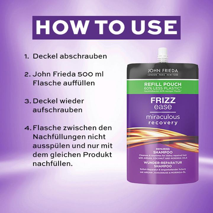 Produktbild John Frieda Frizz Ease Wunder Reparatur (500 ml, Flüssiges Shampoo)
