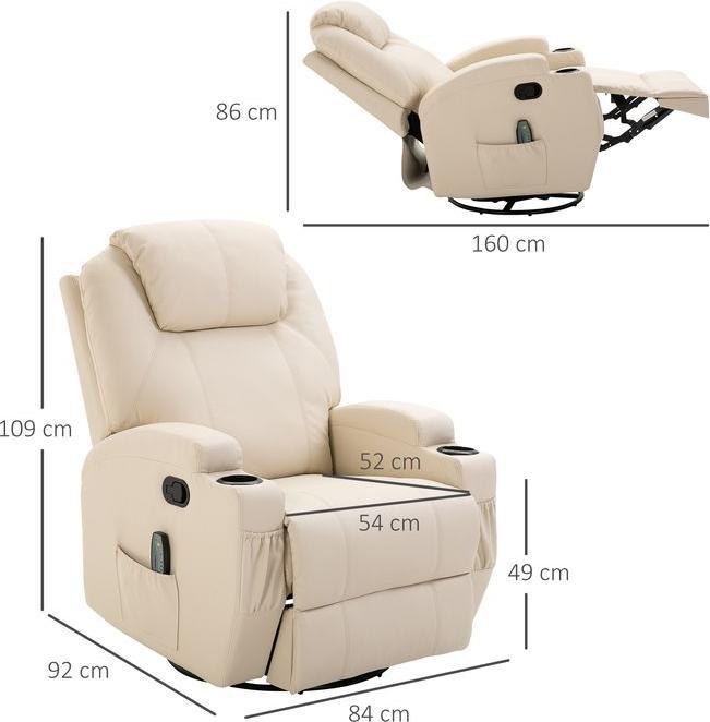 Immagine prodotto Swisshandel24 Poltrona relax con funzione reclinabile poltrona massaggiante elettrica 5 modalità di massaggio