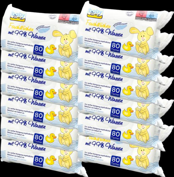 Produktbild Baby Line Babyline Feuchttücher mit 99% Wasser (960 Stück)