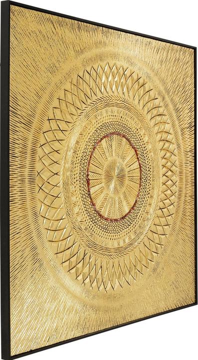 Actual product image Kare Design Object painting Art Geometric Circle Gold 120x120cm (120 x 120 cm)