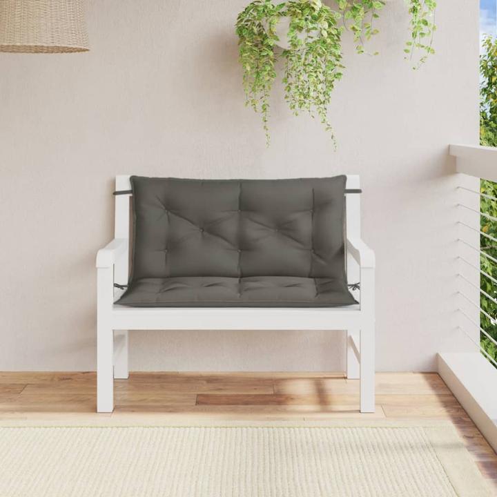 Actual product image VidaXL Garden bench cushions 2 pcs. fabric (100 x 50 x 7 cm)