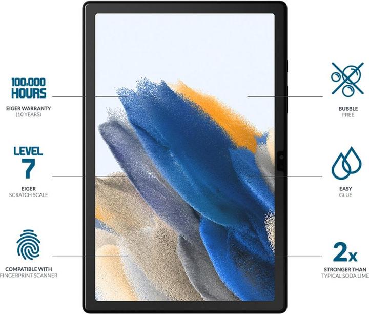 Actual product image Eiger Mountain Glass Clear Tablet (1 Piece, Galaxy Tab A8 (2021))