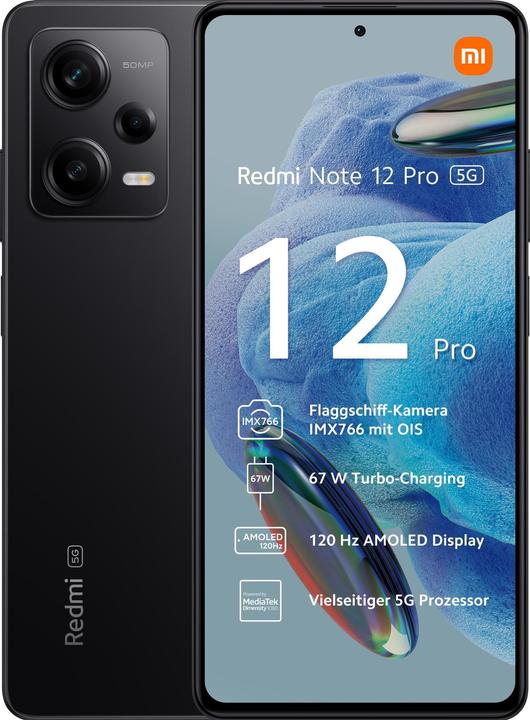 Xiaomi Redmi Note 12 Pro 5G (128 GB, Midnight Black, 6.67", Dual SIM, 50 Mpx, 5G)