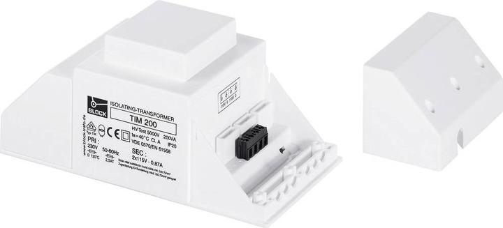 Actual product image Block Isolation transformer,60VA 2x115V o/p