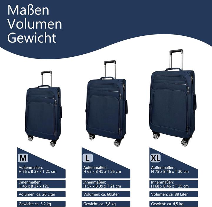 Produktbild My Travel Bag 3-teiliges Reisekoffer-Set (88 l, Handgepäck (bis 50l), M (50 - 90l))