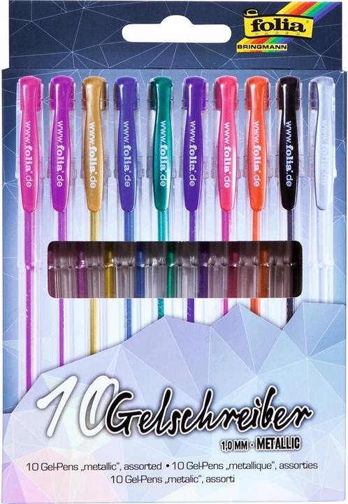 Folia Gelschreiber metallic (Mehrfarbig, 10 x)