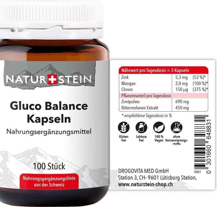 Produktbild Naturstein Gluco Balance Kapseln 100Stk. (100 Stück, Kapseln, 147 g)