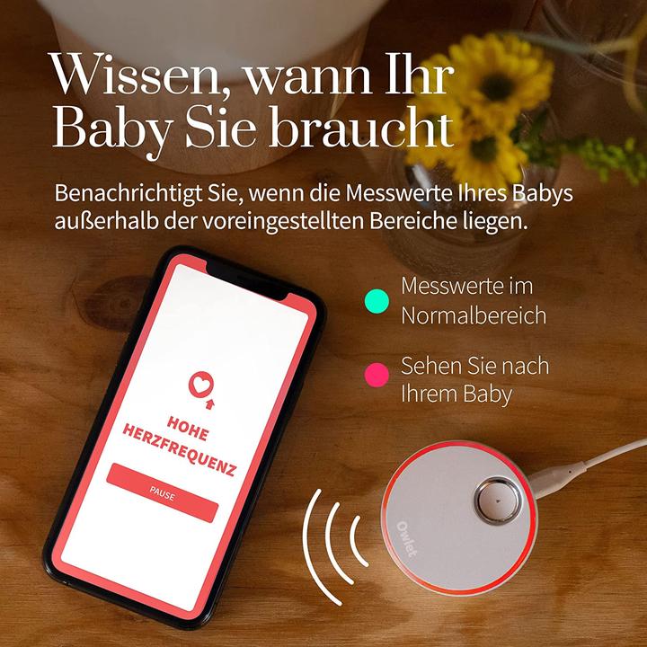Immagine prodotto Owlet Smart Sock Plus (Audio del baby monitor, 50 m)