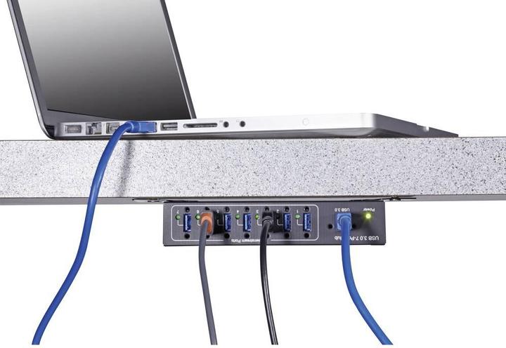 Immagine prodotto Renkforce Hub USB 3.0 a 7 porte per l'industria (USB-A, 7 Porti)