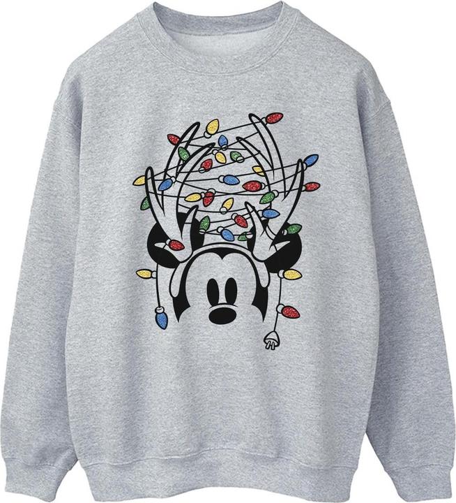 Actual product image Disney Mens Mickey Mouse Christmas Head Lights Sweatshirt (XL)