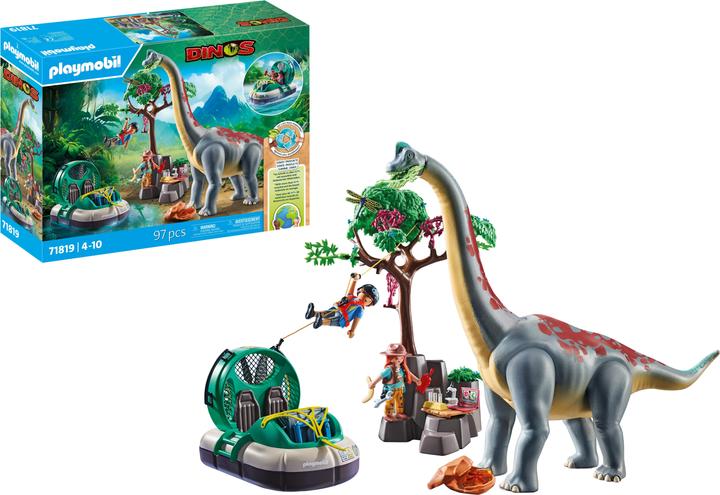 Produktbild Playmobil Brachiosaurus-Begegnung mit Luftkissenboot (71819, Playmobil Dinos)