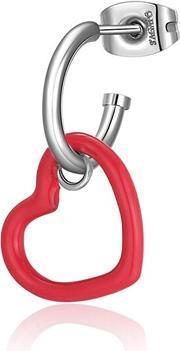 Sagapo S'Agapo Single Steel Earring With Red Heart 2in1 Vibes Svb29