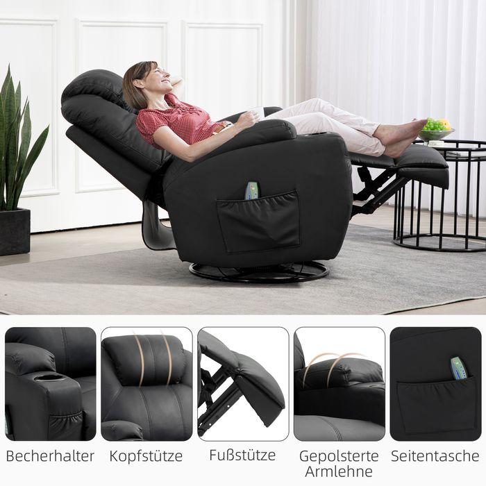 Immagine prodotto Swisshandel24 Poltrona relax funzione massaggio funzione reclinazione elettrica, funzione dondolo, sistema di