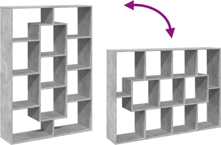 Actual product image VidaXL Bookcase Room divider Wall shelf Standing shelf Room divider Shelf Concrete grey (29 x 29 x 143 cm)