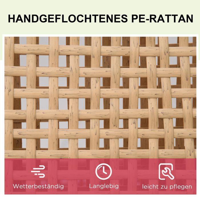 Produktbild Swisshandel24 Gartenmöbel Sonnenliege Gartenliege Liege mit Kissen 3-stufig verstellbar Rattanliege Stahl Natur 65 (200 cm)