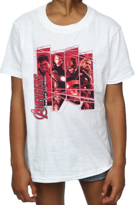 Actual product image Girls Avengers Team Collage Cotton T-Shirt (140, 146)