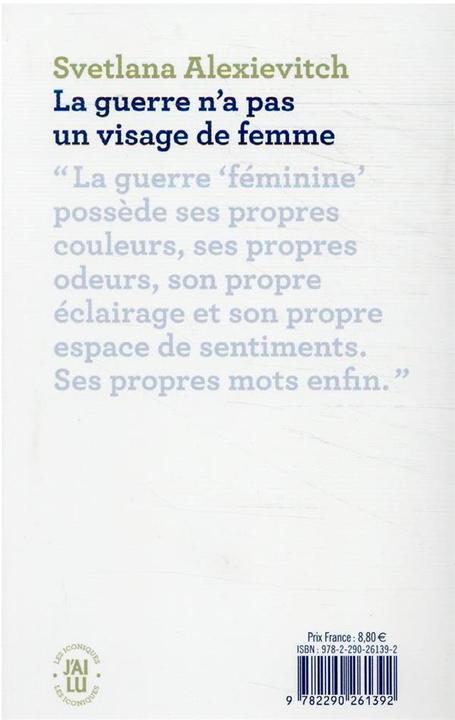 Produktbild La guerre n'a pas un visage de femme (Französisch, Alexievitch Svetlana, 2021)