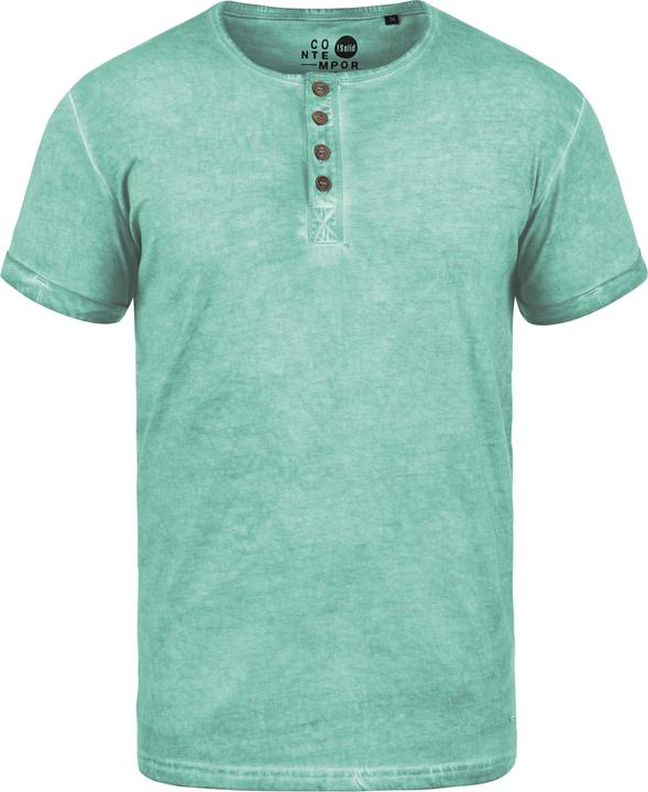 Immagine prodotto Solid Tihn T-Shirt A Maniche Corte Maglietta Da Uomo Con Collo Grandad In Cotone 100% (L)