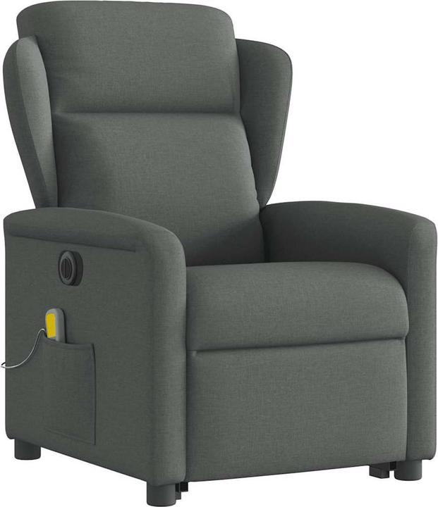 Immagine prodotto VidaXL Poltrona massaggiante elettrica con ausilio per la posizione eretta in tessuto grigio scuro