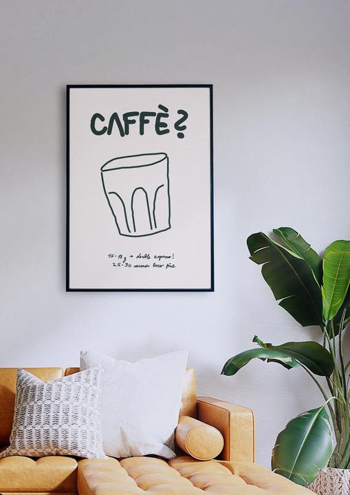 Image du produit Plakativ Caffè? (Off White) Poster A2 (59,4 x 42 cm)