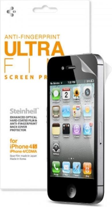 Actual product image Spigen Steinheil iPhone 4 / 4S SGP Anti Fingerprint Ultra Fine Protective Film (1 Piece, Apple iPhone 4)