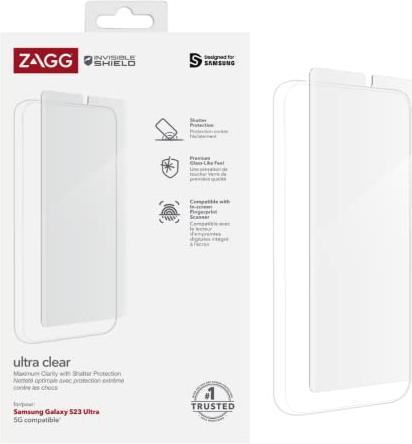 Actual product image Zagg InvisibleShield Screen Protector for Samsung Galaxy S23 Ultra - Transparent (1 Piece, Samsung Galaxy S23 Ultra)