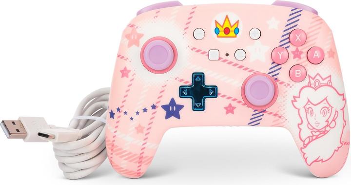 Productafbeelding PowerA Enhanced Wireless Controller Princess Peach Plaid (Switch OLED, Switch Lite, Switch)