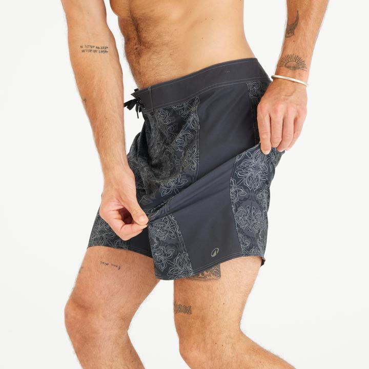 Produktbild Olaian Boardshorts Herren lang 500 Arch Scarabia 19" schwarz (48)
