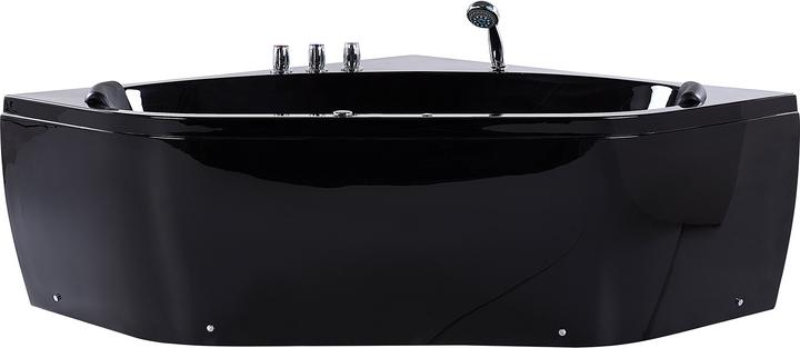 Produktbild Beliani Whirlpool Badewanne schwarz Eckmodell mit LED 140 x 140 cm MEVES (300 l, 140 cm)