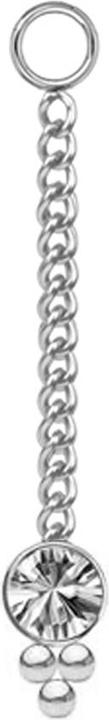Produktbild Chaotic Trading Anhänger silber Kette mit Anhänger Kristall silber drei Kugeln (Chirurgenstahl 316L, ohne Messing)