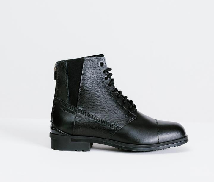 Image du produit Fouganza Boots d'équitation 500 lacées cuir femme noir (36)
