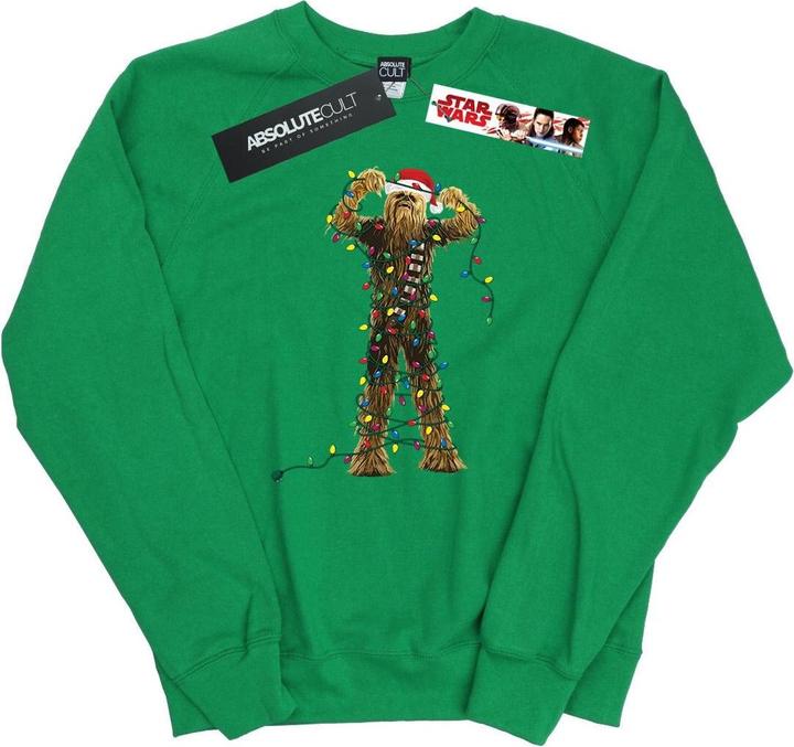 Actual product image Star Wars Womens/Ladies Chewbacca Christmas Lights Sweatshirt (S)