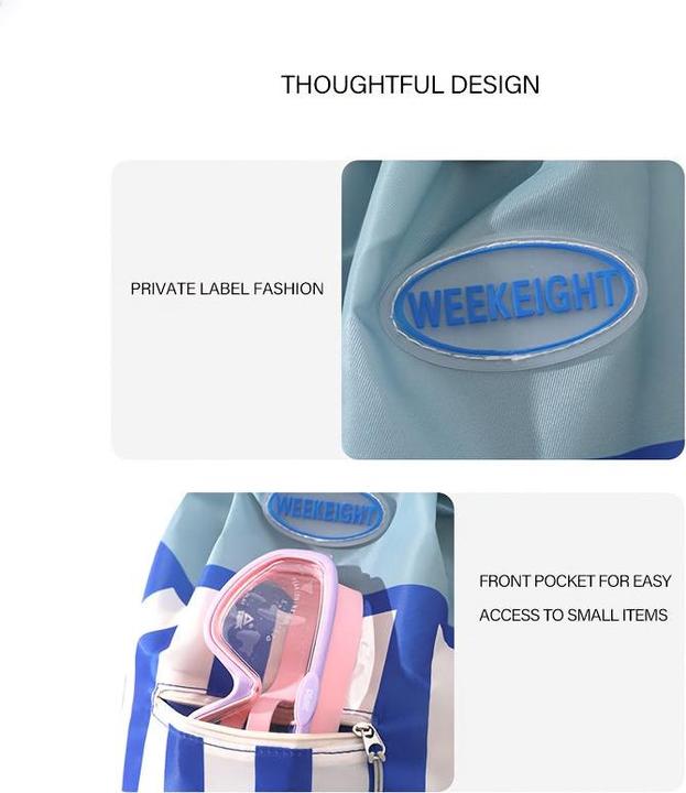 Produktbild Only-Bags.Store 1 Stück Sportrucksack - Gestreift, Nass/Trocken-Trennung, leichte Polyester-Tasche mit