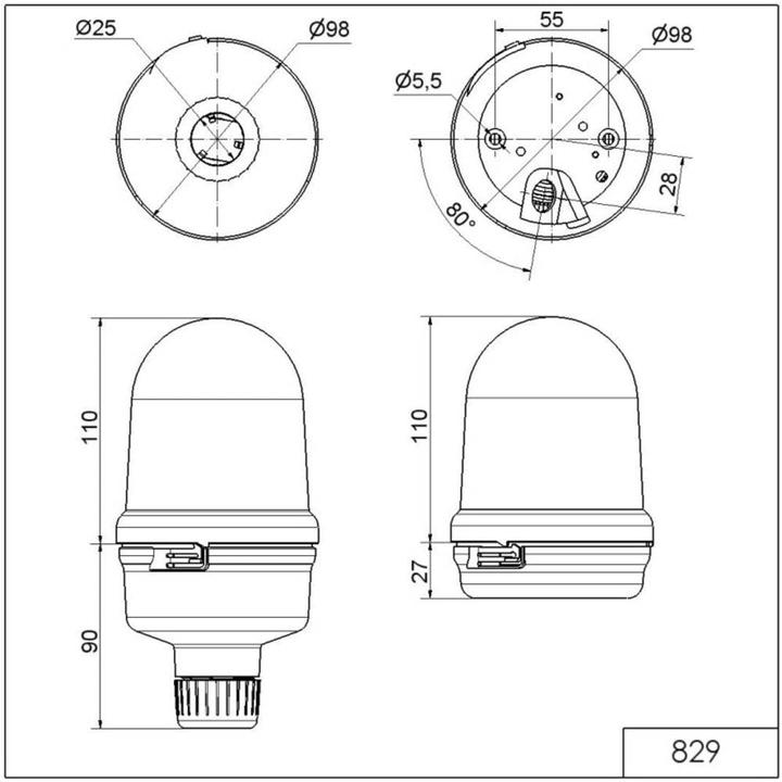 Produktbild Werma Rundumleuchte LED Rundumsignalleuchte 829