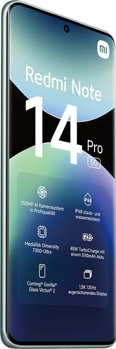 Actual product image Xiaomi Redmi Note 14 Pro 5G (512 GB, Coral Green, 6.67", Dual SIM, 200 Mpx, 5G)