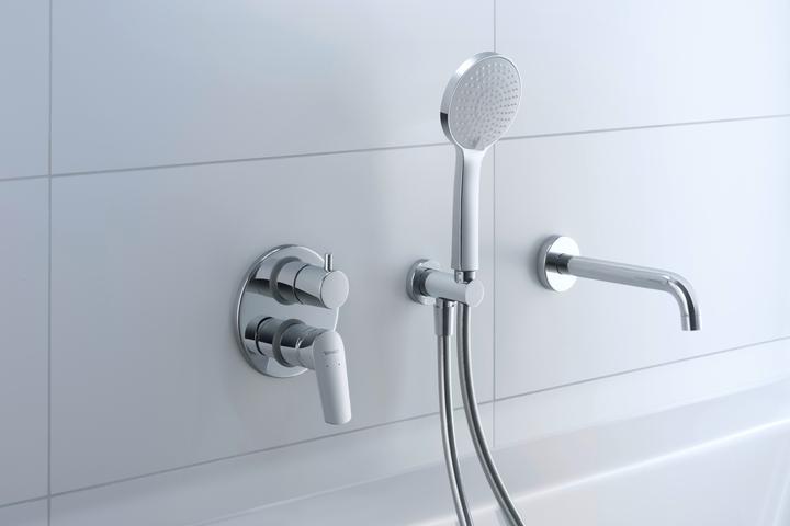 Image du produit Duravit Coude de raccordement mural rosace ronde, avec support de douche chromé