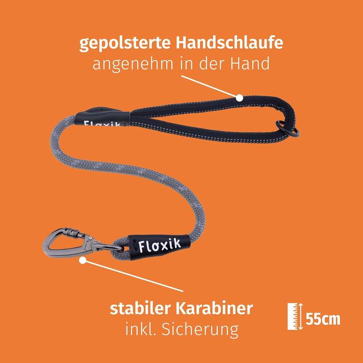 Produktbild Floxik Reflektierende Hundeschleppleine mit Handschlaufe (Hund)